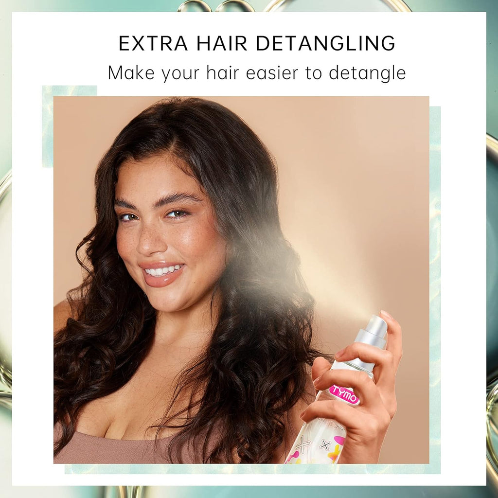 TYMO Spray protector de calor para cabello con aceite de argán para herramientas de peinado, spray de protección térmica para suavizar e hidratar, fórmula limpia natural, tratamiento multibeneficio,