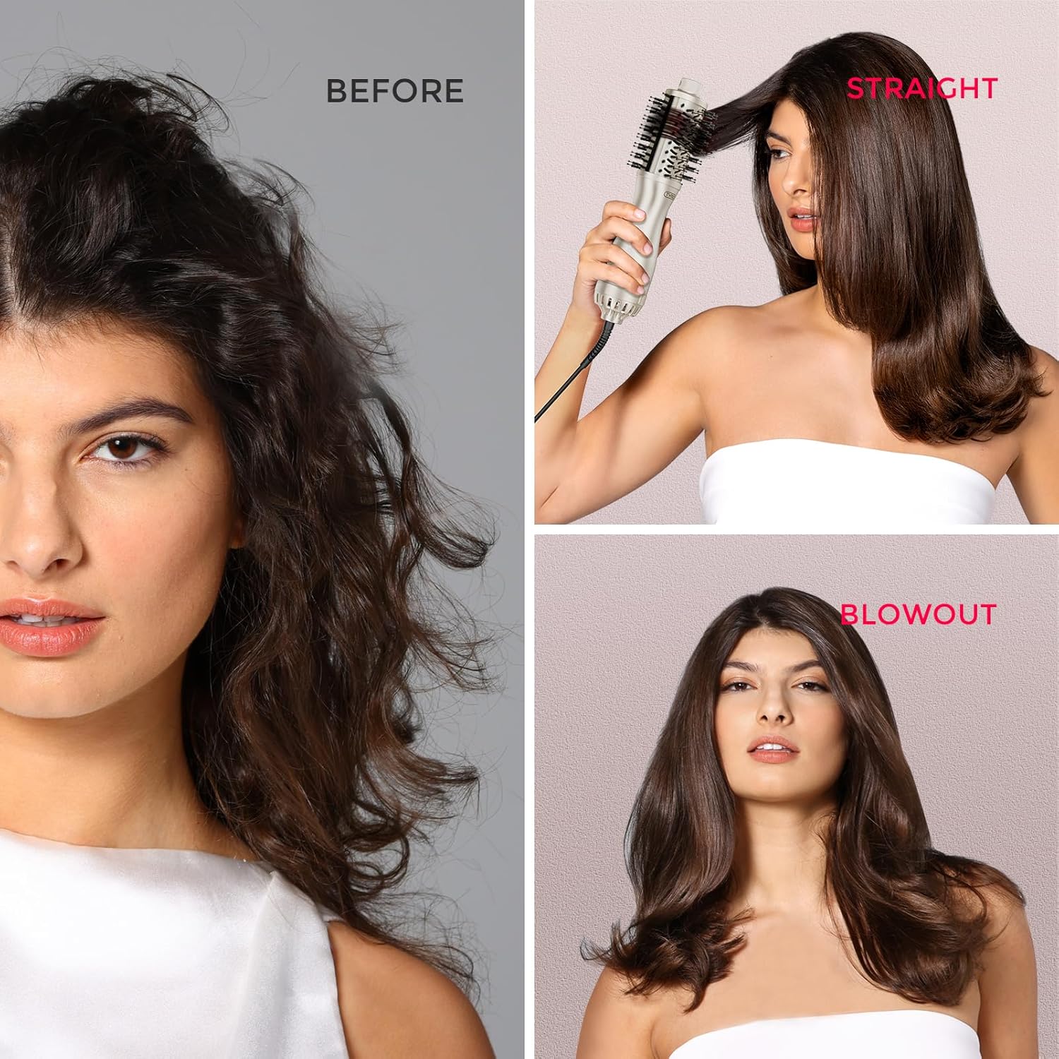 TYMO Cepillo secador de pelo 2.0, cepillo de aire caliente soplado, voluminizador de un paso, rodillo de barril mejorado de 2 pulgadas, secado 3 veces más rápido, 0.6 libras ligero, alisador rizador en uno, dorado